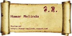 Hamar Melinda névjegykártya